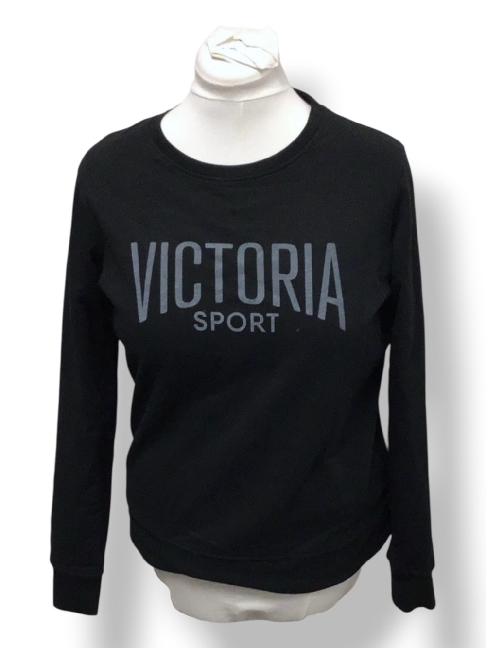 Victoria Sport Women’s Long Sleeve Sweatshirt Oversized Casual Logo Black S